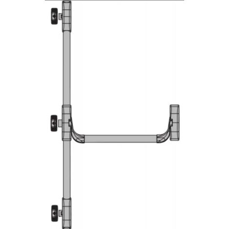 Fapim – Serrure antipanique 3 points haut bas et latéral – Barre recoupable jusqu'à 270 mm – Insert en polymère technique – Blanc RAL 9010