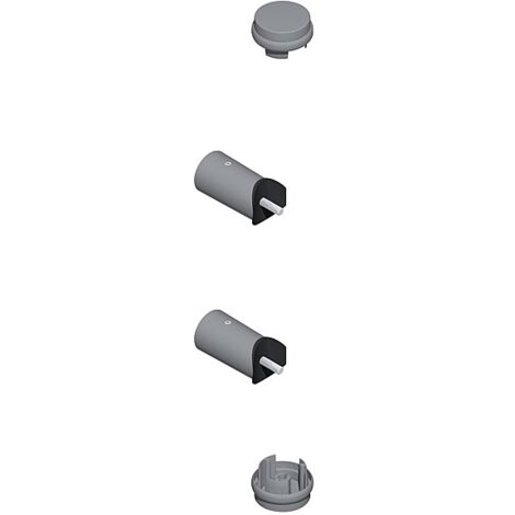 Kit support droit + bouchon pour Diva XX inox intérieur perçé 7692 - LA CROISEE D.S. (1/4)