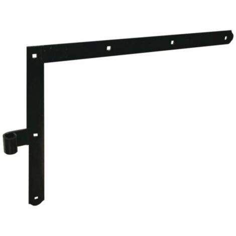 Paire de penture équerre festonnée - axe du noeud : 35 mm - cataphorèse noir - 35 x 5 mm longueur 400 mm diamètre 14 mm - TORBEL INDUSTRIE (1/3)