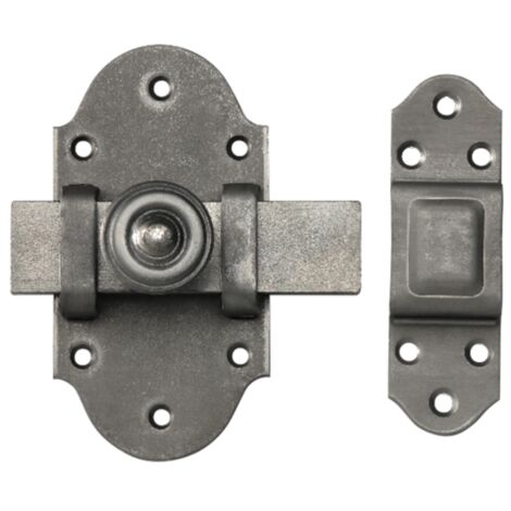 Targette de maître 60 mm acier brut pour portail – Gâche incluse – Pour bois dur – 410601 – Mermier
