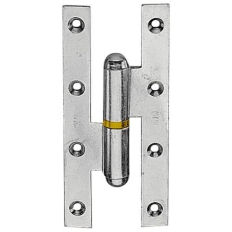 Paumelle PICARDE bouts carrés acier zingué avec bague laiton 220 x 80 mm droite - FAURE ET FILS