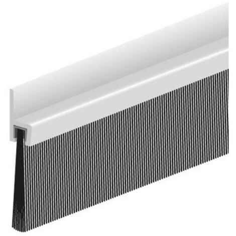 Bas de porte en aluminium avec brosse en polypropylène – Longueur 250 cm – Pré-percé pour installation facile – Isolation efficace – Elton