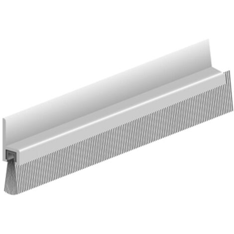Bas de porte en aluminium avec brosse 250 cm – Pose en applique – Résistant aux chapes en béton – Isolation efficace pour portes de garage – Elton
