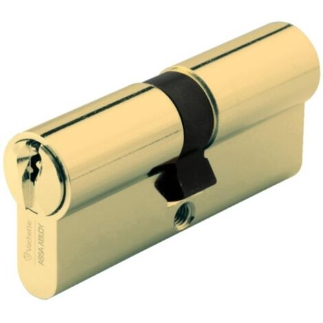 Cylindre double de sûreté 30 x 60 en laiton poli - Profil européen varié - Série 7000 - ASSA ABLOY FRANCE VACHETTE (1/2)