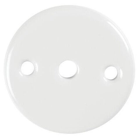 Rosace en porcelaine 50 mm – Trou rond 6 mm – Fixation à vis – Surface lisse et éclatante – Pour portes modernes – Kaoline