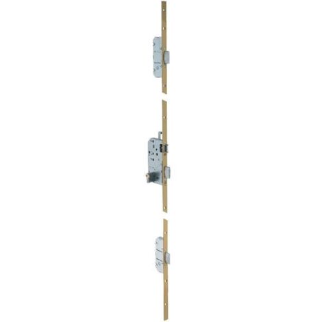 Vachette – Serrure multipoint en applique bronze droite – Clé I – Axe 50 mm – 3 pênes dormants – Norme A2P – Compatible cylindres européens