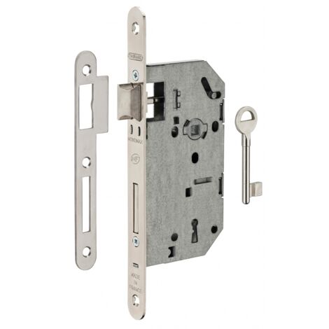 Thirard – Serrure encastrable monomax nf pour porte intérieure – Coffre acier embouti – Pêne acier galvanisé – Mécanisme 2 tours – 1 clé fournie (1/3)