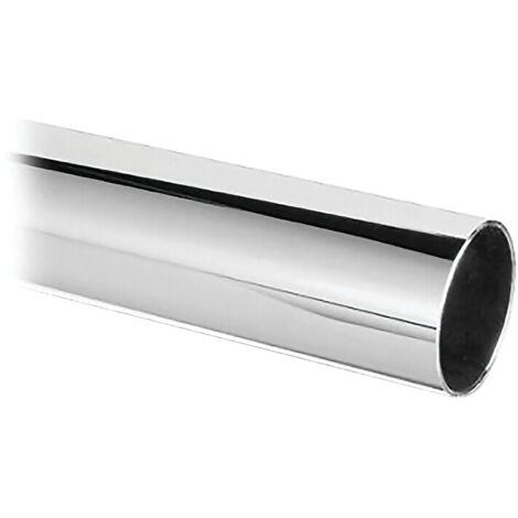 Tube de main courante - rond en inox - 2 000 mm, AISI 304 Brossé - pour intérieur