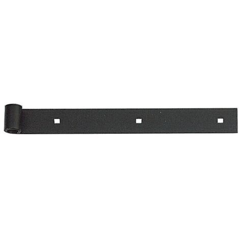 Penture acier de volet battant noir 9005 en 40 x 6 mm œil de 16 mm longueur 1000 mm - BOURGEOIS FRERES