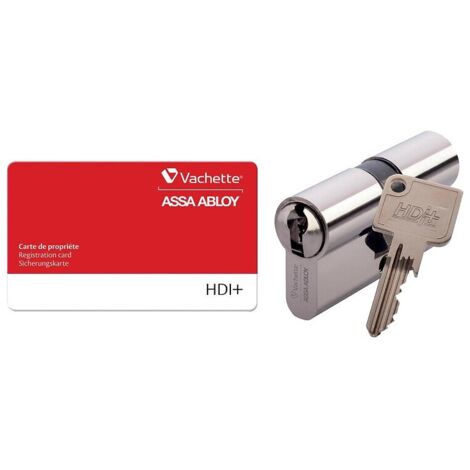 Cylindre double type HDI+ A2P laiton nickelé 4 clés 30X40 - ASSA ABLOY FRANCE VACHETTE