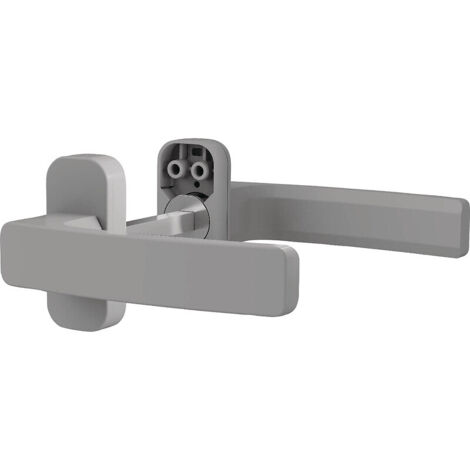 Béquille double sur rosaces étroites Quad pour menuiserie aluminium entraxes 43-50 mm finition noir RAL 9005M - ASSA ABLOY FRANCE BEZAULT