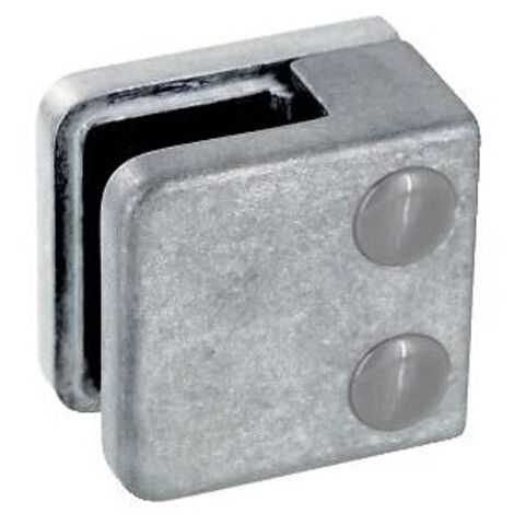 Pinces à verre pour garde-corps - modèle 01 - carré 45x45 mm - support plat - zamak brut - DESIGN PRODUCTION