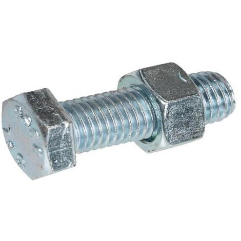 Boulon tête hexagonale acier 8.8 zingué blanc filetage total 12x50mm boîte de 100 pièces - STAFA TRADING