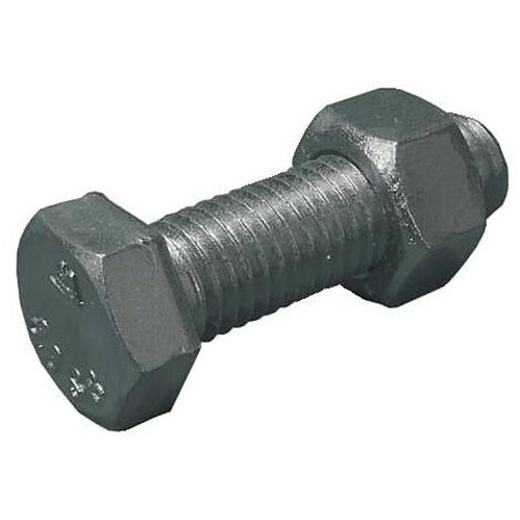 Boulons de construction métallique tête hexagonale acier zingué blanc 8.8 SB filetage total 10x30mm boîte de 100 pièces - STAFA TRADING