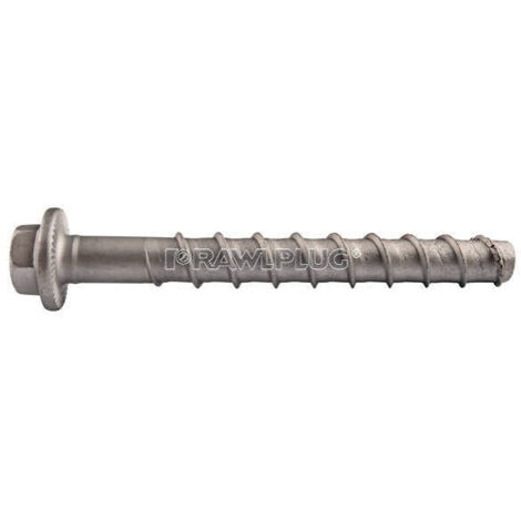 Vis béton tête hexagonale acier zingué lamellaire RHLX10 - 12.7x120mm perçage 10mm ép. à fixer 45 à 65mm boîte de 25 pièces - RAWL FRANCE
