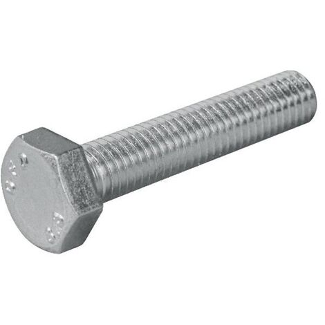 Vis à métaux tête hexagonale acier zingué blanc 8.8 filetage total 16x70mm boîte de 25 pièces - STAFA TRADING (1/2)