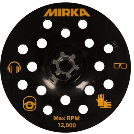Mirka – Plateau auto-aggripant 125 mm M14 17 trous – Pour ponceuses PS1437 – Aspiration optimale – SKU 9190153001