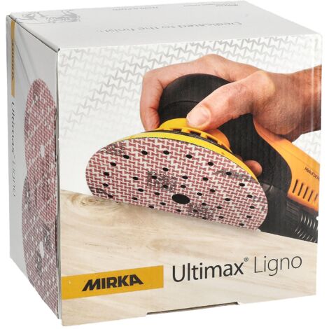 Mirka Ultimax Ligno Ø 150mm Disques abrasifs autoagrippant Multifit / grain 120 / 100 pièces / Multi-trous / pour poncer les surfaces en bois
