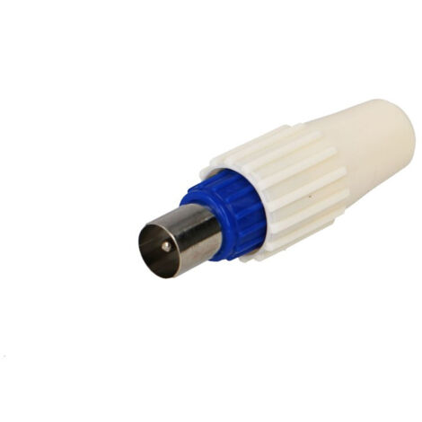 Fiche mâle TV coaxiale Ø 9.52 mm bleue - EVICOM (1/2)