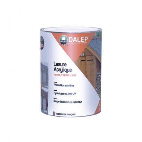 Dalep – Lasure extérieure acrylique chêne foncé 1L – Protection extrême UV – Aspect mat sans odeur – Rendement 12 m²/L – Séchage rapide 2h (1/3)