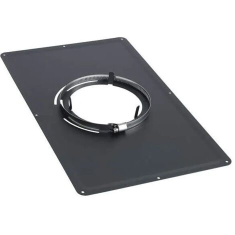 TEN – Plaque de propreté inox 300x500 mm émail noir mat Ø 153 – Flexible inox pour conduits – Étanchéité et finition professionnelle (1/4)