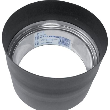 Raccord anti-bistre émail noir mat Ø 153-150 - TOLERIE EMAILERIE NANTAISE