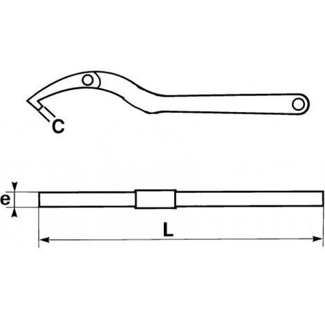 Clé à ergot SAM, capacité 95mm - 155mm, Long. 290 mm ( Prix pour 1 )