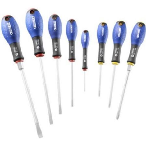 Facom – Jeu de 8 tournevis fente-Phillips-Pozidriv E160907 – Manche ergonomique – Pour vis à fente et Pozidriv – Usage professionnel