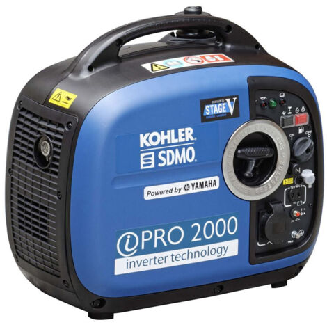Sdmo – Groupe électrogène portable 2000W monophasé – Moteur Yamaha – Essence – Autonomie 4,7h – Niveau sonore 60 dB(A) – Réservoir 4,2L