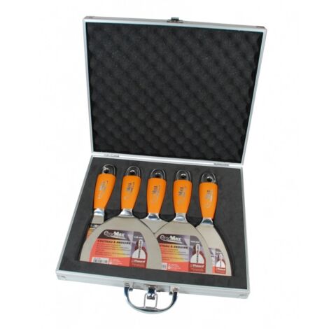 Theard – Mallette de 5 couteaux monoblocs ergonomiques – Lame en acier inoxydable 38-200 mm – Manche antidérapant – Pour coupe précise (1/5)