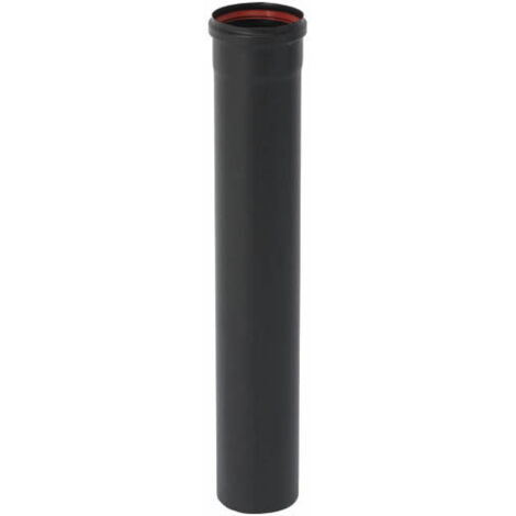 TEN – Conduit de fumée émaillé noir mat D80 50 cm – Joint inclus pour installation étanche – 344509 (1/7)