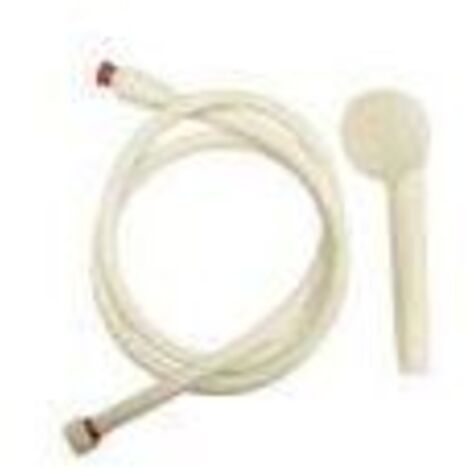 Kit de douche Dame pour hôpitaux avec douchette blanche 1 jet et flexible PVC blanc à repère rouge jetable 1.50 m - DISFLEX FRANCE (1/2)