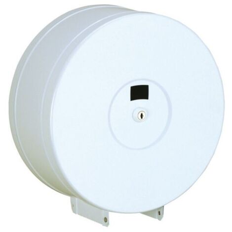 Finish – Distributeur géant papier hygiénique 400m – Acier poudré époxy blanc – Fixation murale – Diamètre rouleaux 270mm – Découpe facile