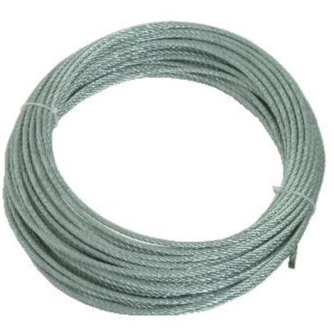 Câble âme métallique type aviation 7 torons 19 fils. acier galvanisé. diamètre 6 mm. rouleau de 100 m - FGC SAS CPP