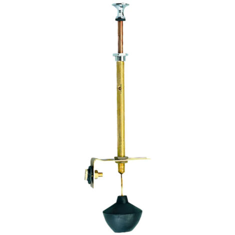 Sanitaire-Distribution – Mécanisme de chasse d'eau à tige pour rénovation – Clapet caoutchouc – Simple volume – Bouton chromé (1/4)