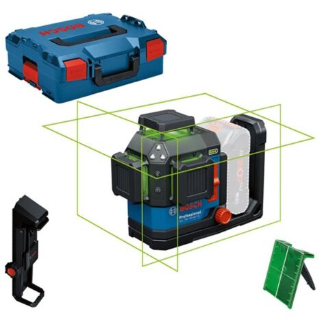 Bosch Professional – Laser vert 18V – Portée jusqu'à 120m – Alimentation triple power – Étanchéité IP65 – 3 lignes à 360° pour précision - 18V-120-33