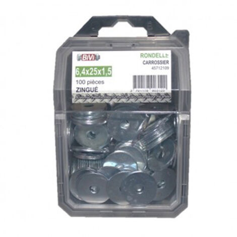 Rondelle plate carrossier Zingué Coque de 50 pièces - 10 mm - BIVI