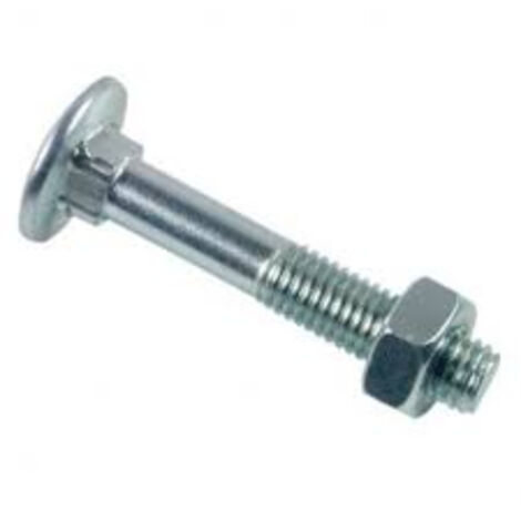 Boulon tête ronde collé carré (TRCC) Zingué - 10 x 100 mm - BIVI