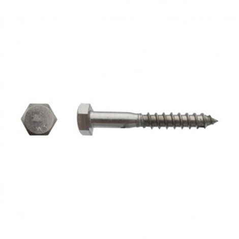 Vis à bois tête hexagonale (Tirefond) Inox A4 - 8 x 120 mm - BIVI