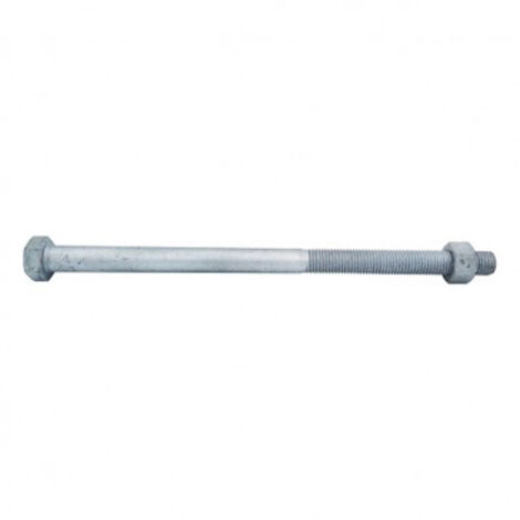 Boulon charpente bois tête hexagonale ISO 4014/4032 Filetage partiel classe 6,8 - 16 x 150 mm galvanisé à chaud - BIVI (1/2)
