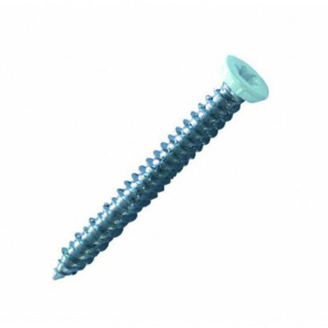 Vis béton pour fixation de châssis tête fraisée empreinte Torx® T30 Zingué laqué blanc - 7,5 x 112 mm- Vendu par 100 (1/2)
