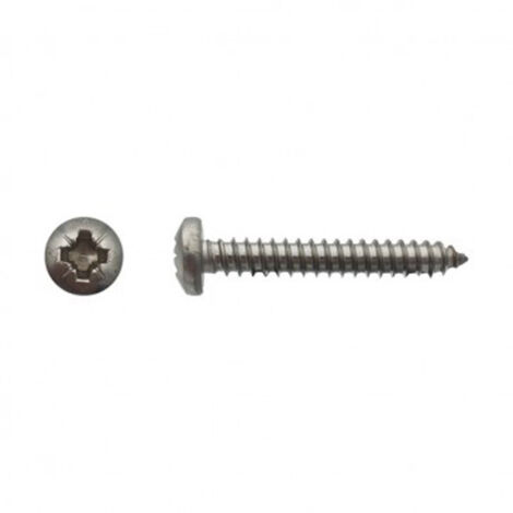 Vis à tôle tête cylindrique bombée large Pozidriv® Inox A4 - 6,3 x 38 mm- Vendu par 200 (1/2)