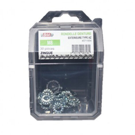 Rondelle éventail à dentures extérieures (AZ) DIN 6798 A Zingué - 10 mm en Coque de 100 pièces - BIVI