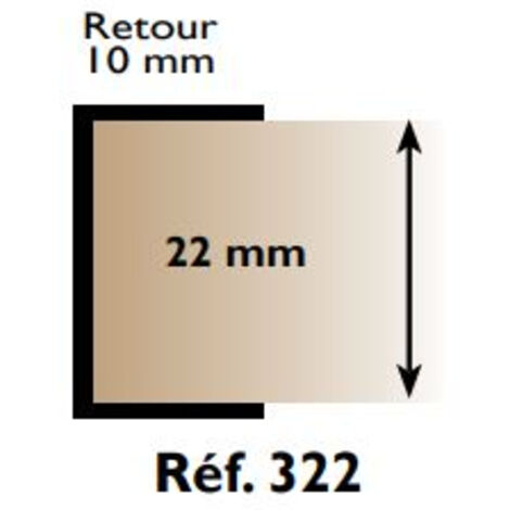 Profil chant U en PVC 22 mm – Longueur 2,60 m – Finitions esthétiques pour projets de bricolage – Compatible avec colles PVC – Prunier Sarl