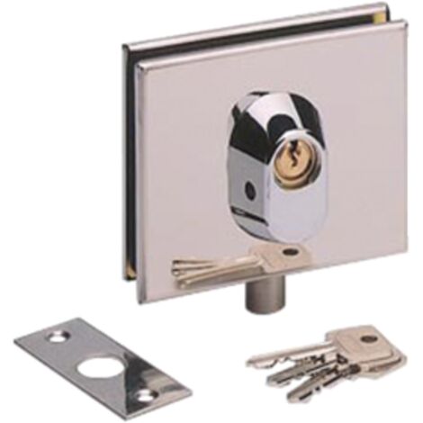 Serrure monopoint en applique inox poli pour porte en verre – Pêne monobloc avec insert cémenté – Pour portes 10mm – NM60411000 – Metalux Sas