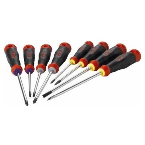 Jeu de 8 tournevis s1 fente phillips pozidriv SAM - TJ8