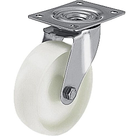 Roue de guidage polyamide/inox LEX-PO 125G, charge limite 150 kg roue diam. 125mm, dim plaque 100x85mm