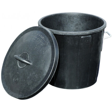Poubelle de chantier en caoutchouc - 75 L - noir - TALIAPLAST