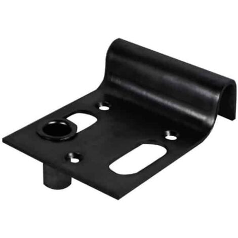 Torbel – Sabot de portail battant à visser noir – Butée réglable pour bois dur – Dimensions 100 x 140 x 40 mm – Fixation à vis