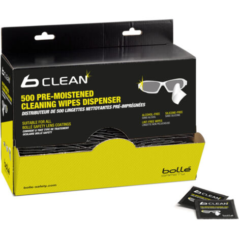 Distributeur de lingettes imprégnées antibactérien (500 lingettes) - BOLLE SAFETY (1/2)